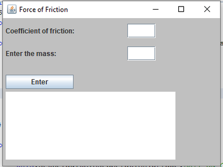 Swing User Package. GUI friction force