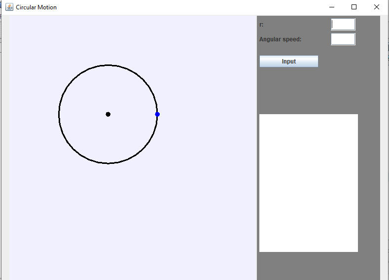 Creating graphical applications in Java. Example: Circular motion GUI.