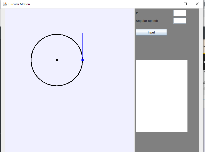 Circular motion of the GUI. App window layout.