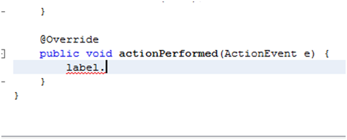  Events in Java. ActionPerformed implementation