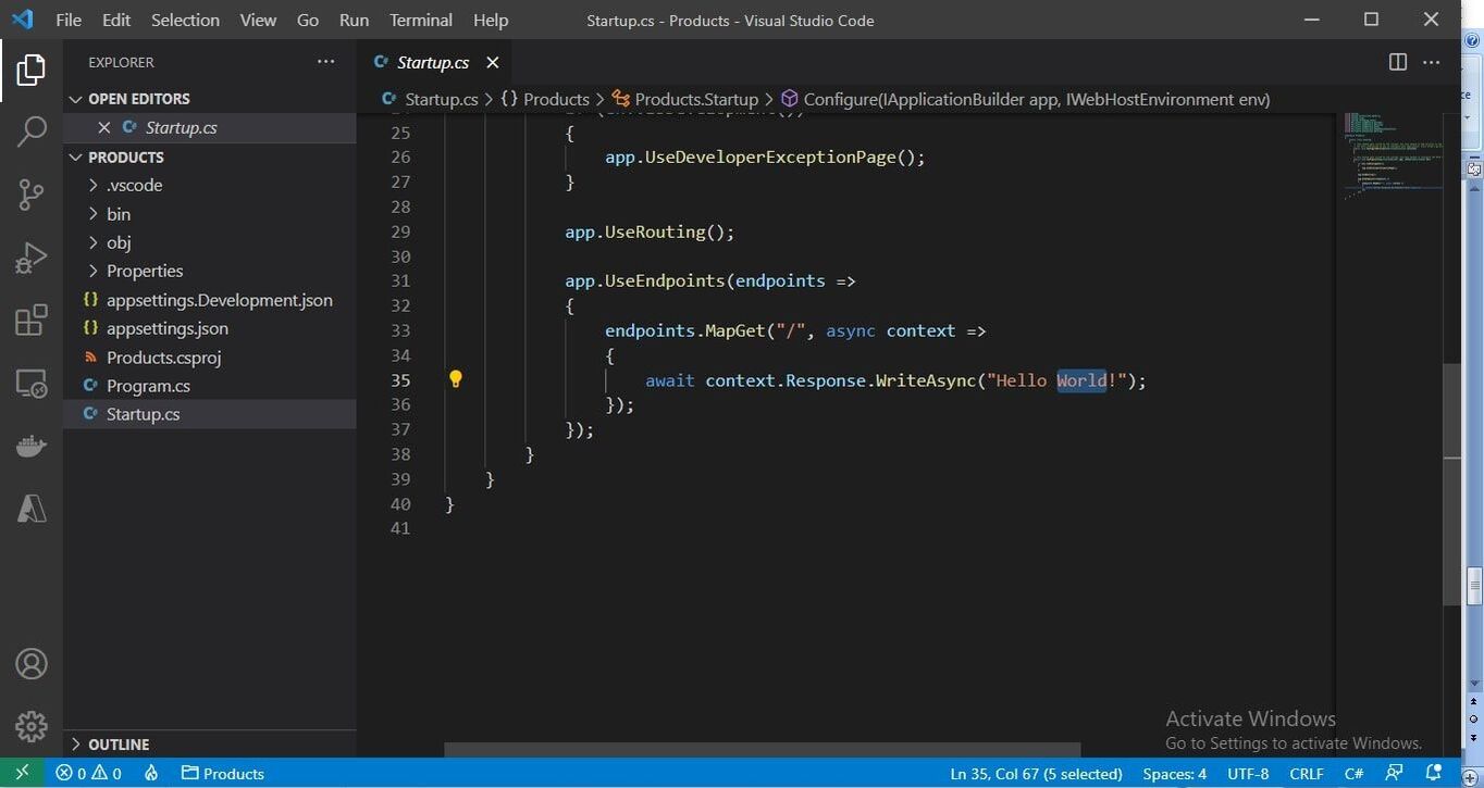  Aspdotnet core-Structure of required files in VS Code