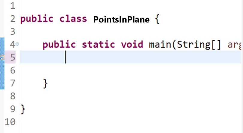 Classes and Objects-Points in Plane-main class