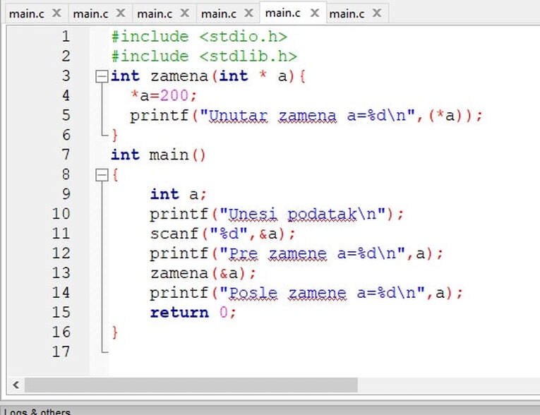 Programski jezik C: Primer 