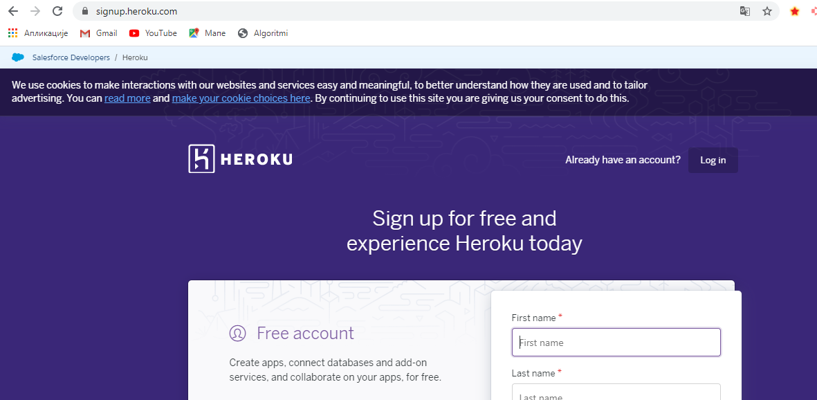 Kreiranje Django web aplikacije-Heroku platforma